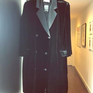 NWT Double breasted velvet & silk trench dress